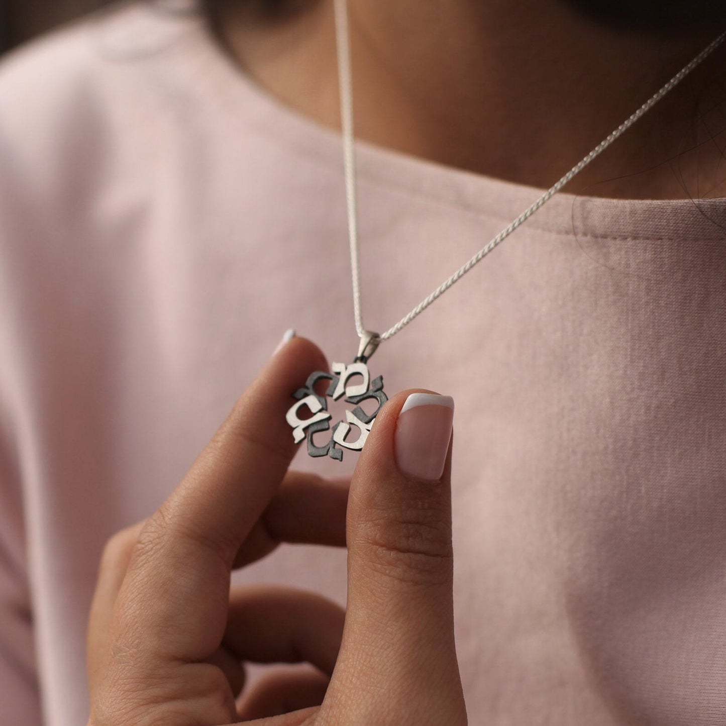 Silver Hebrew Star of David Necklace
