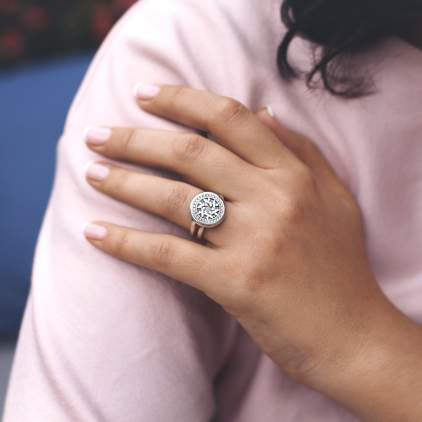 Star of David Signet Ring with Diamonds