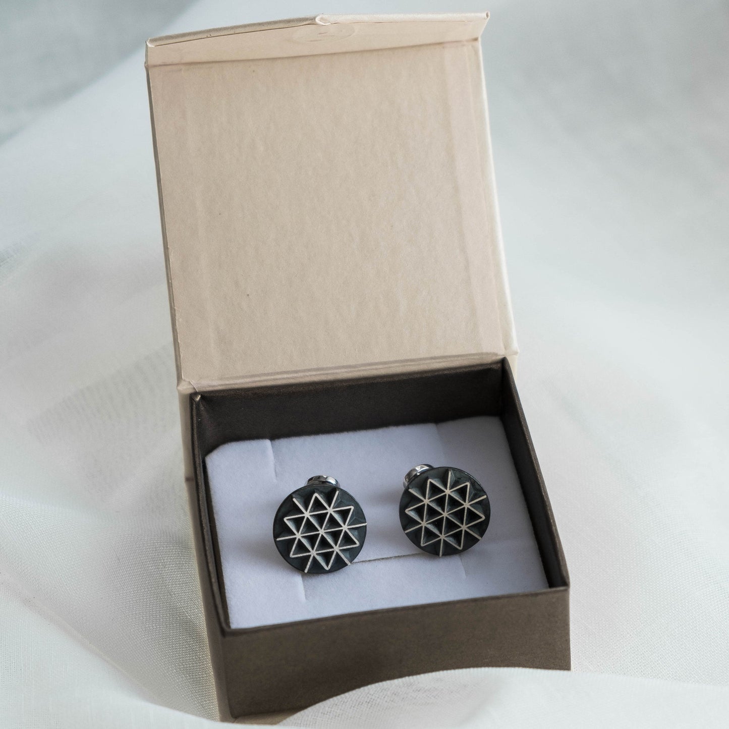 Geometric Star of David cufflinks