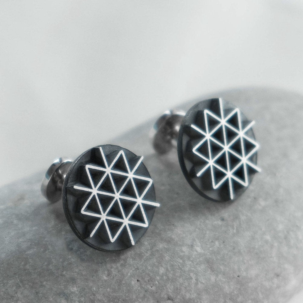 Geometric Star of David cufflinks
