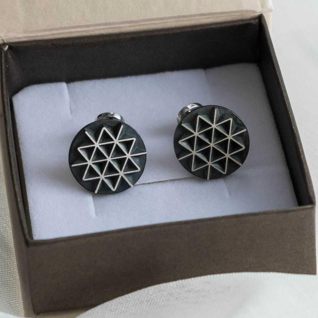 Geometric Star of David cufflinks
