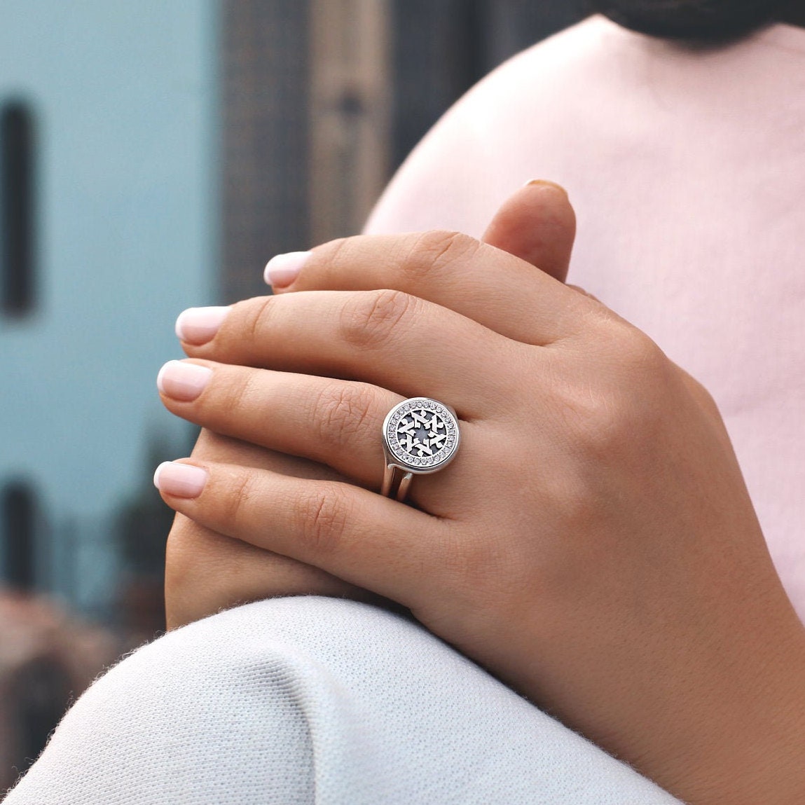Star of David Signet Ring with Diamonds
