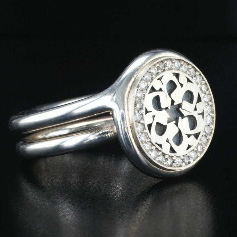 Star of David Signet Ring with Diamonds