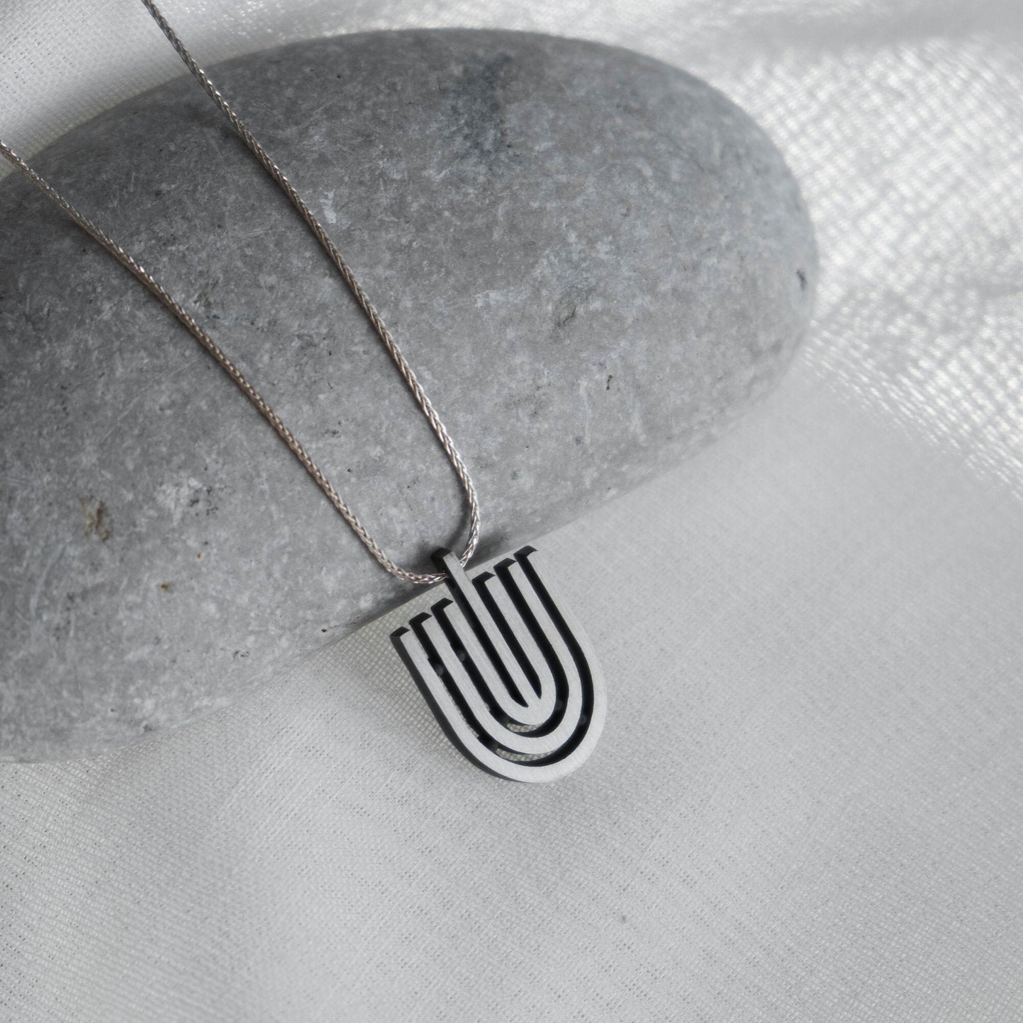 Jewish amulet Menorah pendant Passover silver gift Silver judaica necklace Stand with Israel Judaica jewelry Bar mitzvah gift