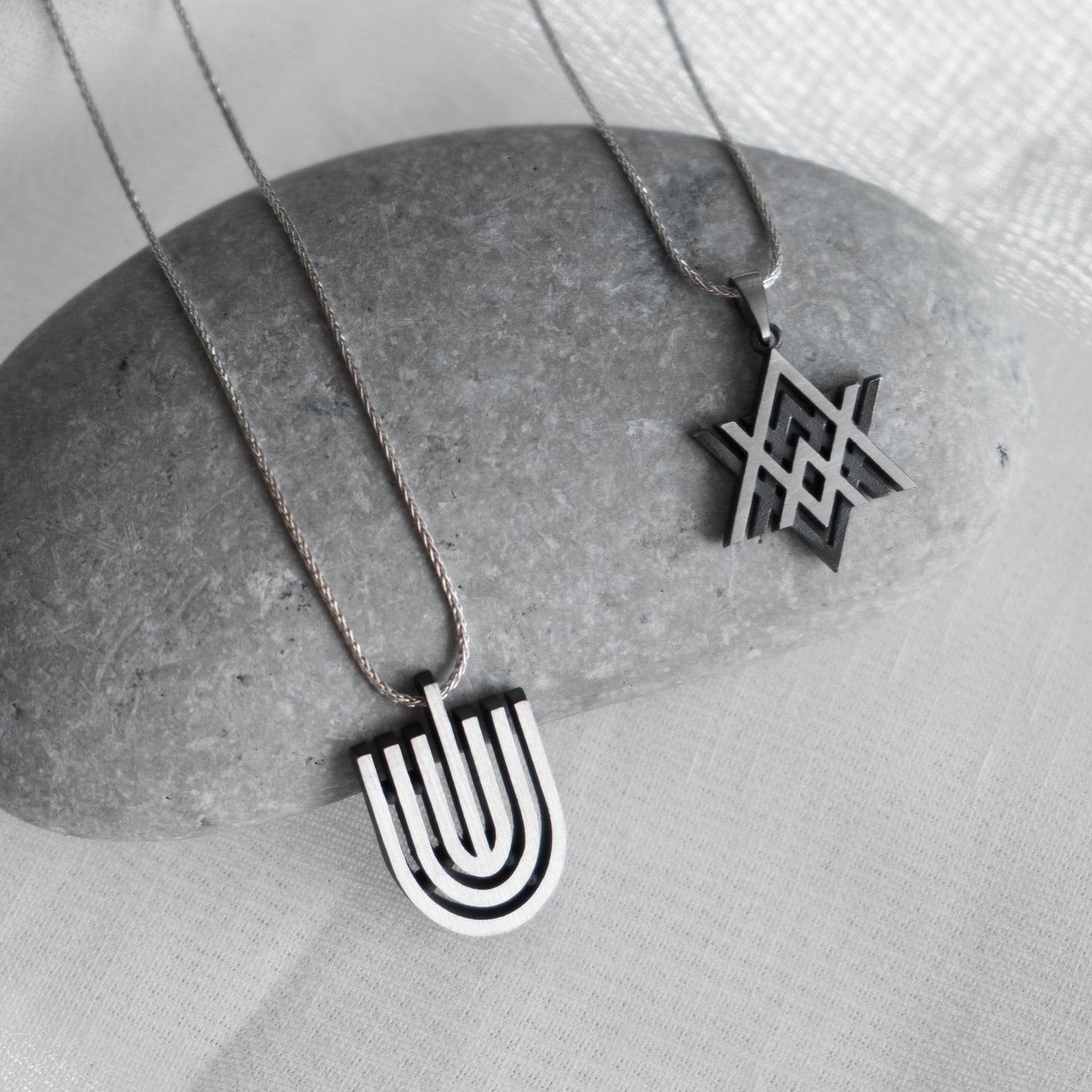 Jewish amulet Menorah pendant Passover silver gift Silver judaica necklace Stand with Israel Judaica jewelry Bar mitzvah gift
