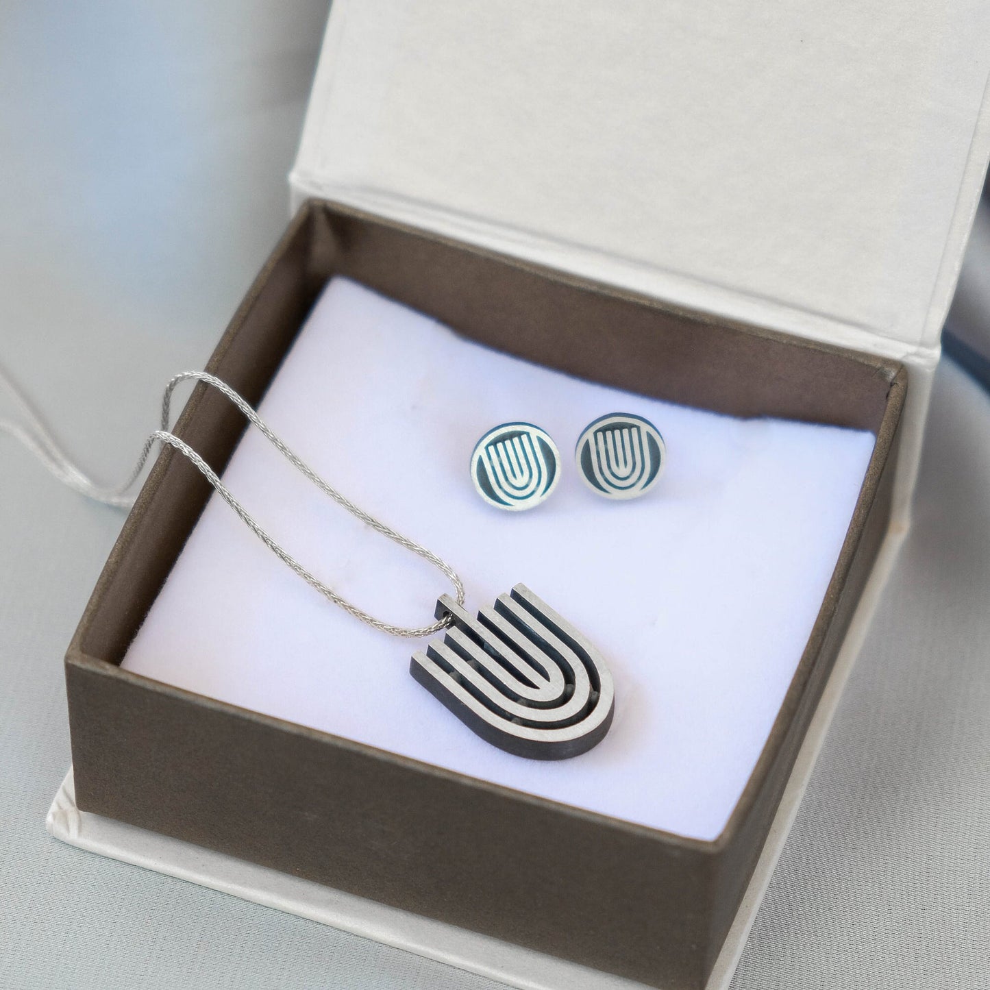 Silver Menorah Stud Earrings