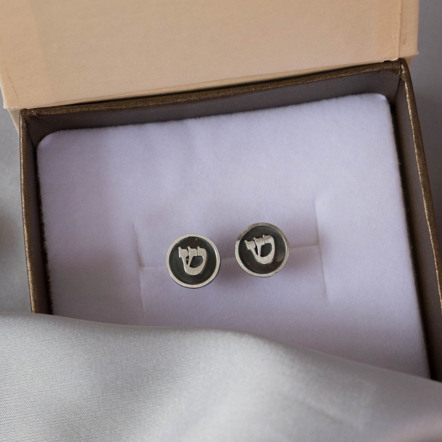 Alphabet stud Custom hebrew earrings Jewish girl gift