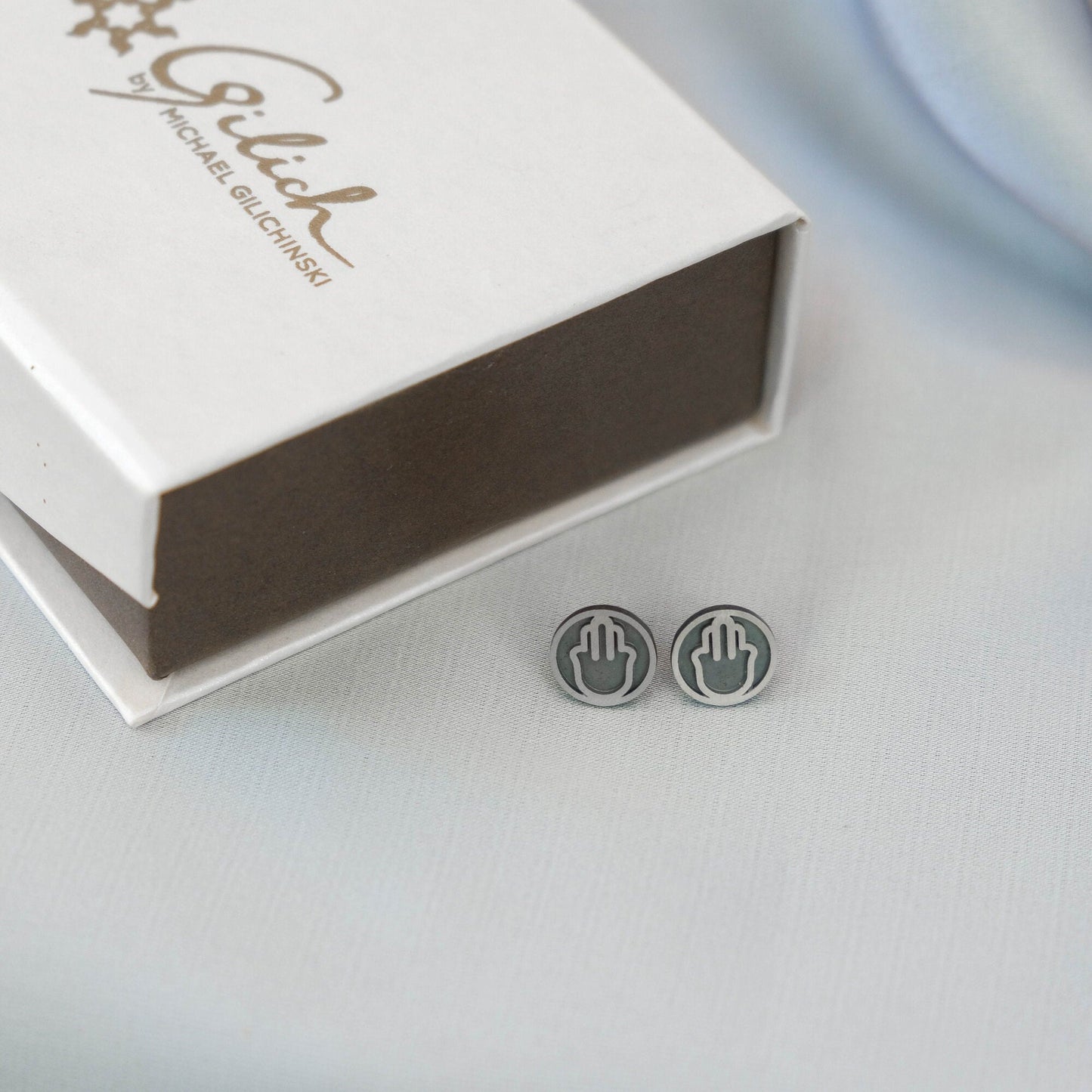 Hamsa Silver Stud Earrings