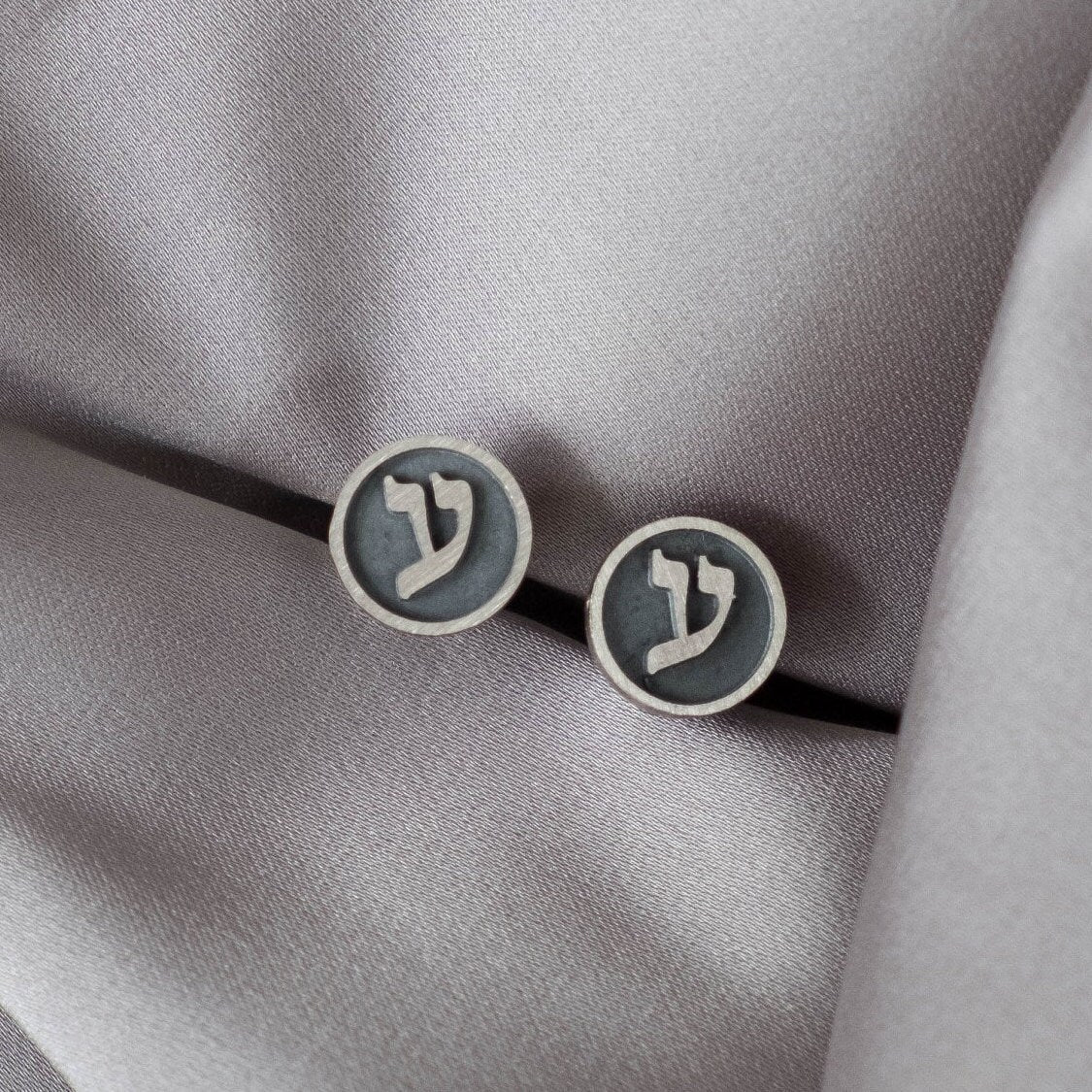 Alphabet stud Custom hebrew earrings Jewish girl gift