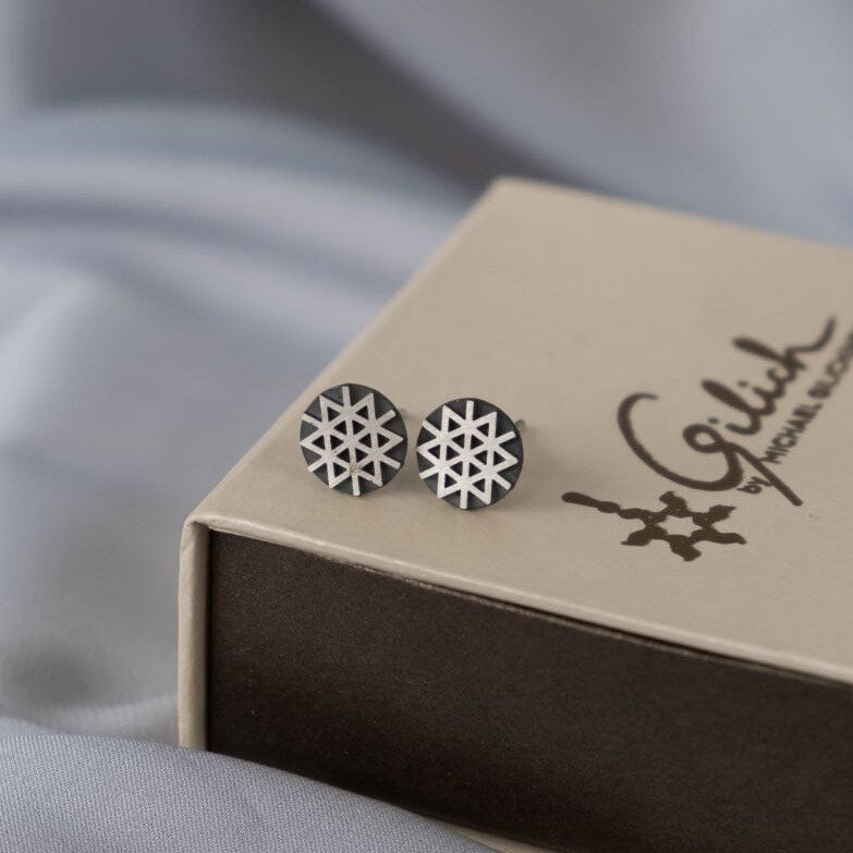 Jewish star earrings Geometric studs Triangle earrings Kabbalah earrings