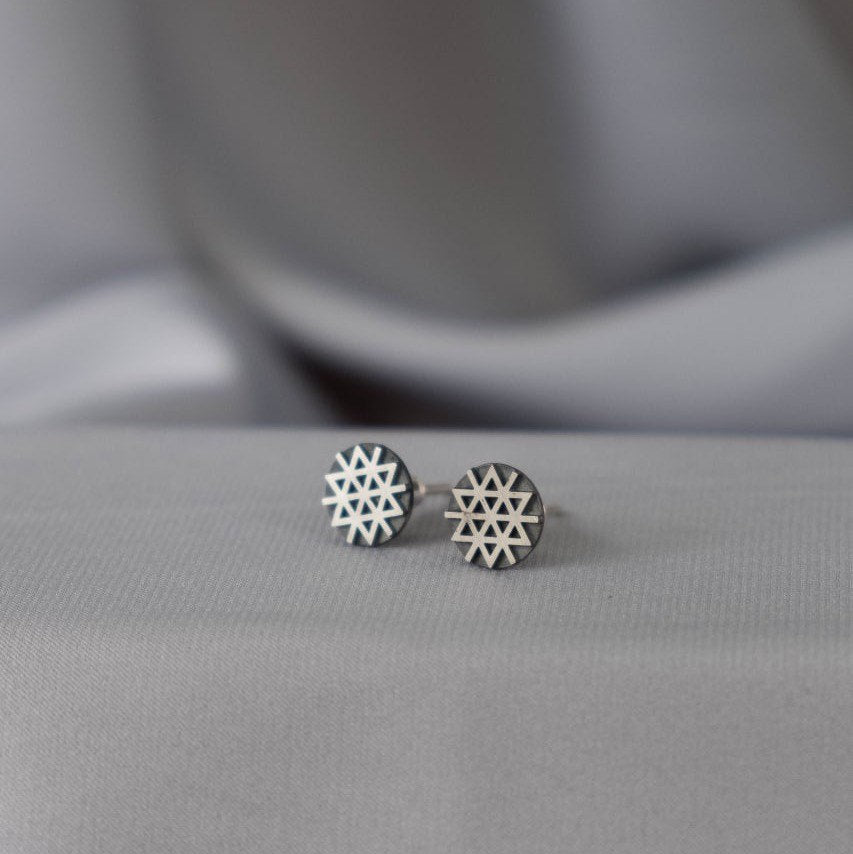 Jewish star earrings Geometric studs Triangle earrings Kabbalah earrings
