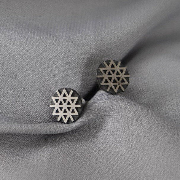 Jewish star earrings Geometric studs Triangle earrings Kabbalah earrings