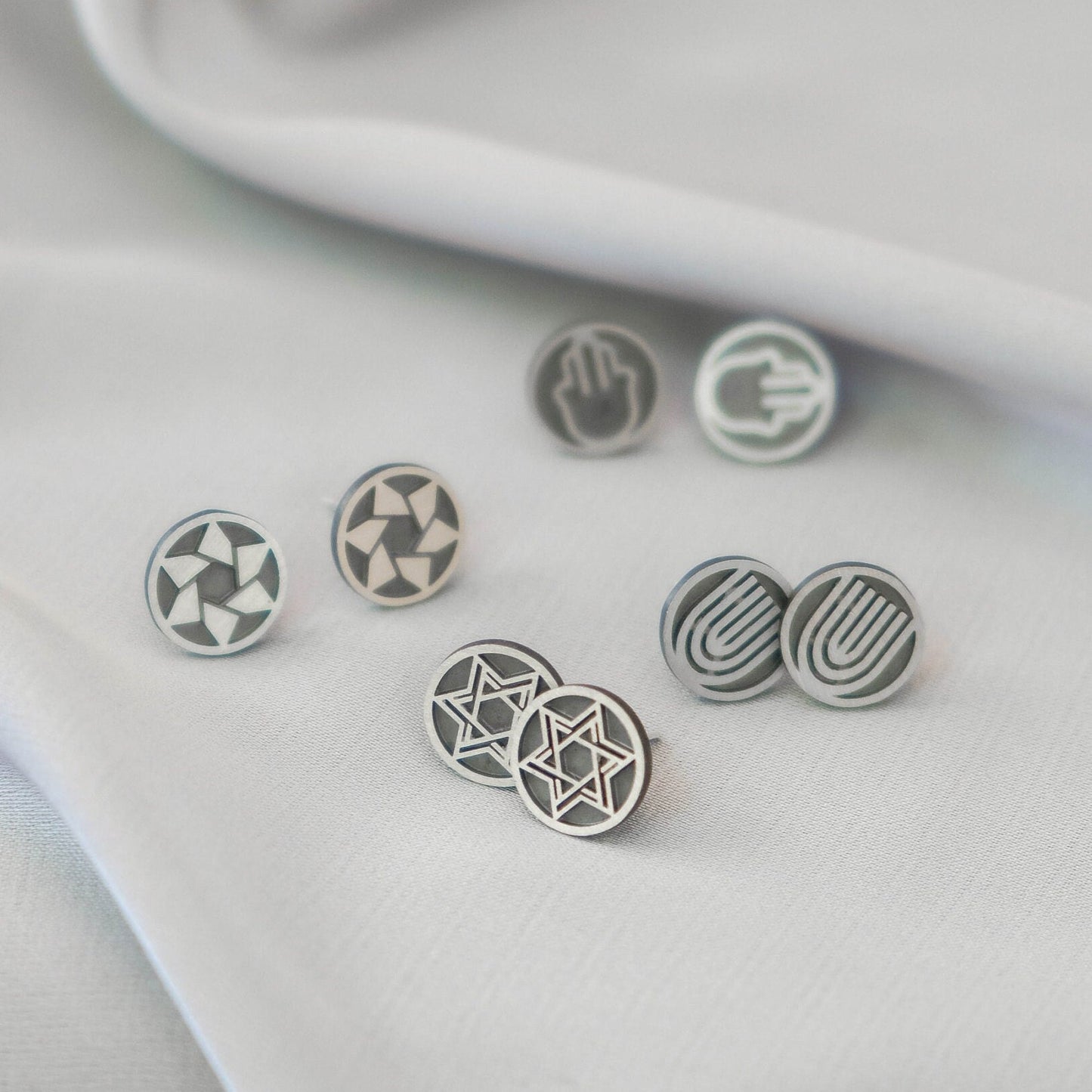 Tiny Star of David Stud Earrings