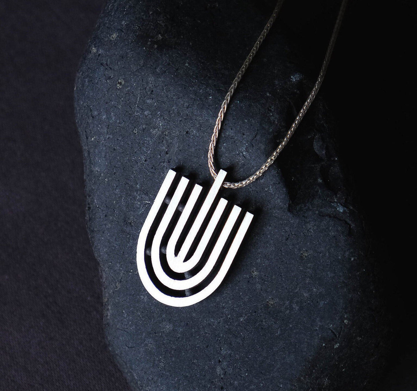 Jewish amulet Menorah pendant Passover silver gift Silver judaica necklace Stand with Israel Judaica jewelry Bar mitzvah gift