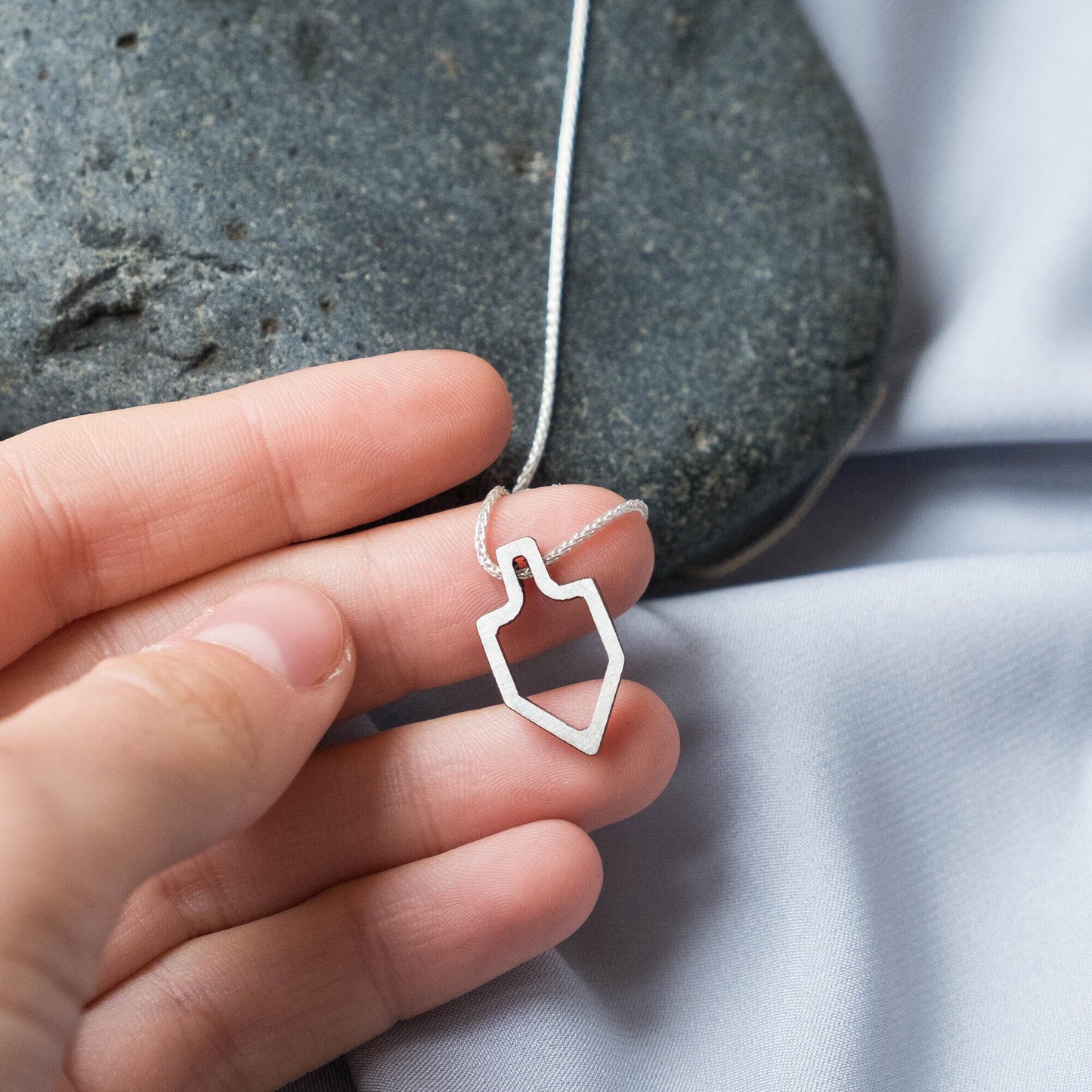 Sterling Silver Dreidel Necklace