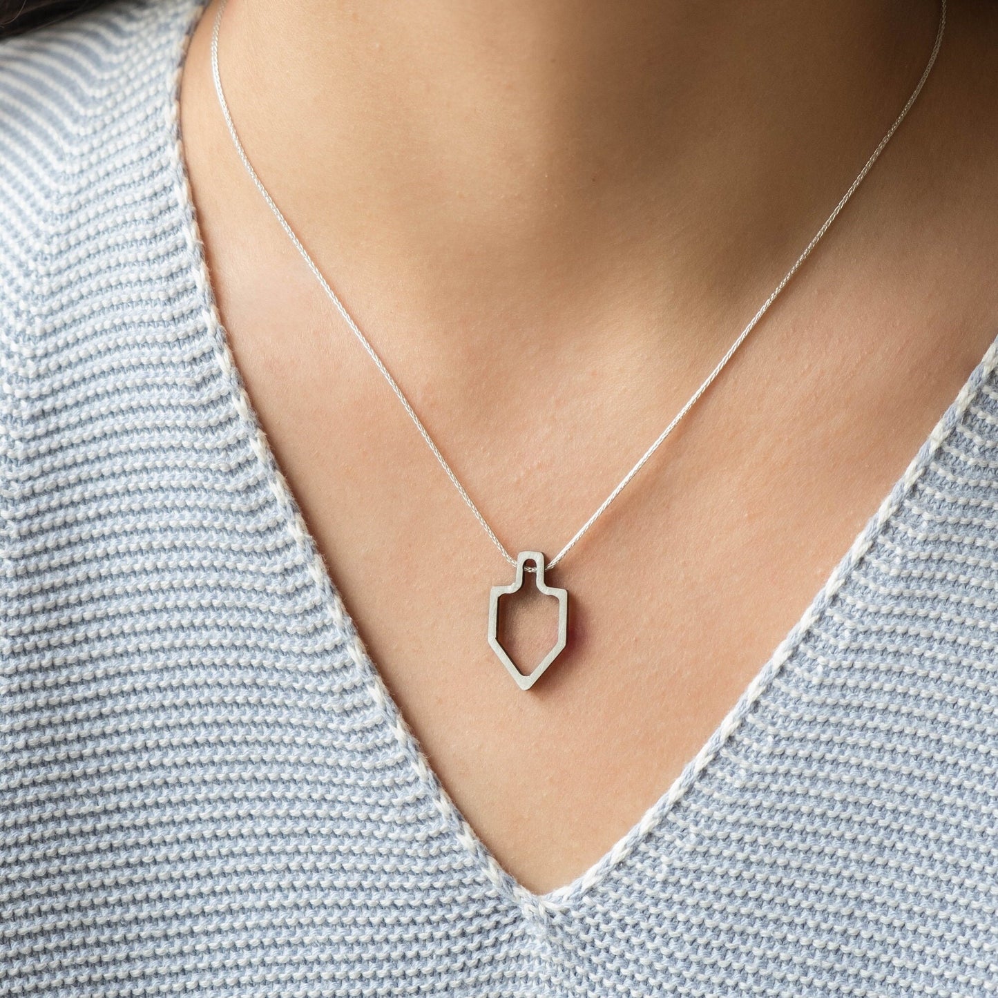 Sterling Silver Dreidel Necklace