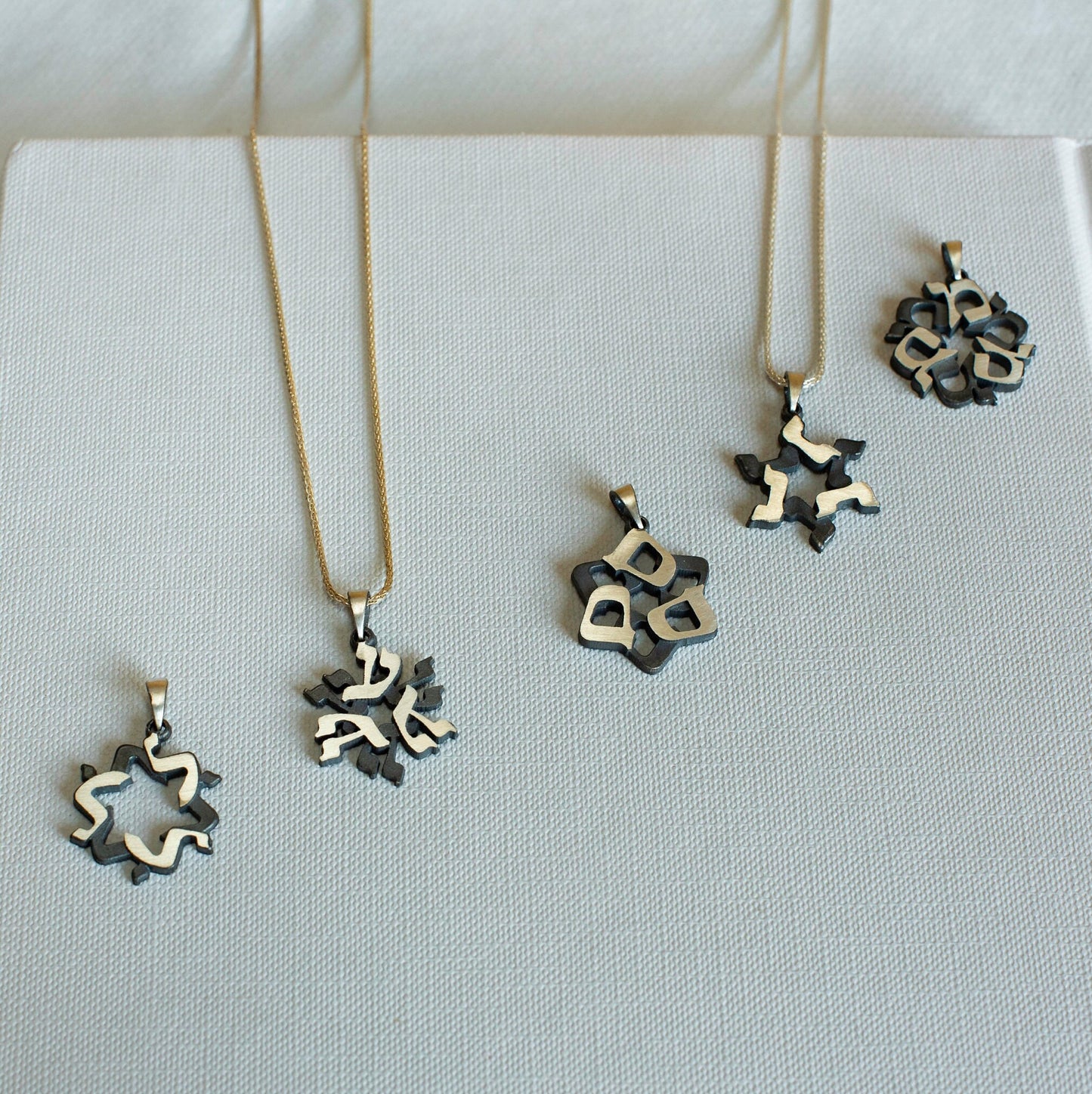 Silver Hebrew Star of David Necklace