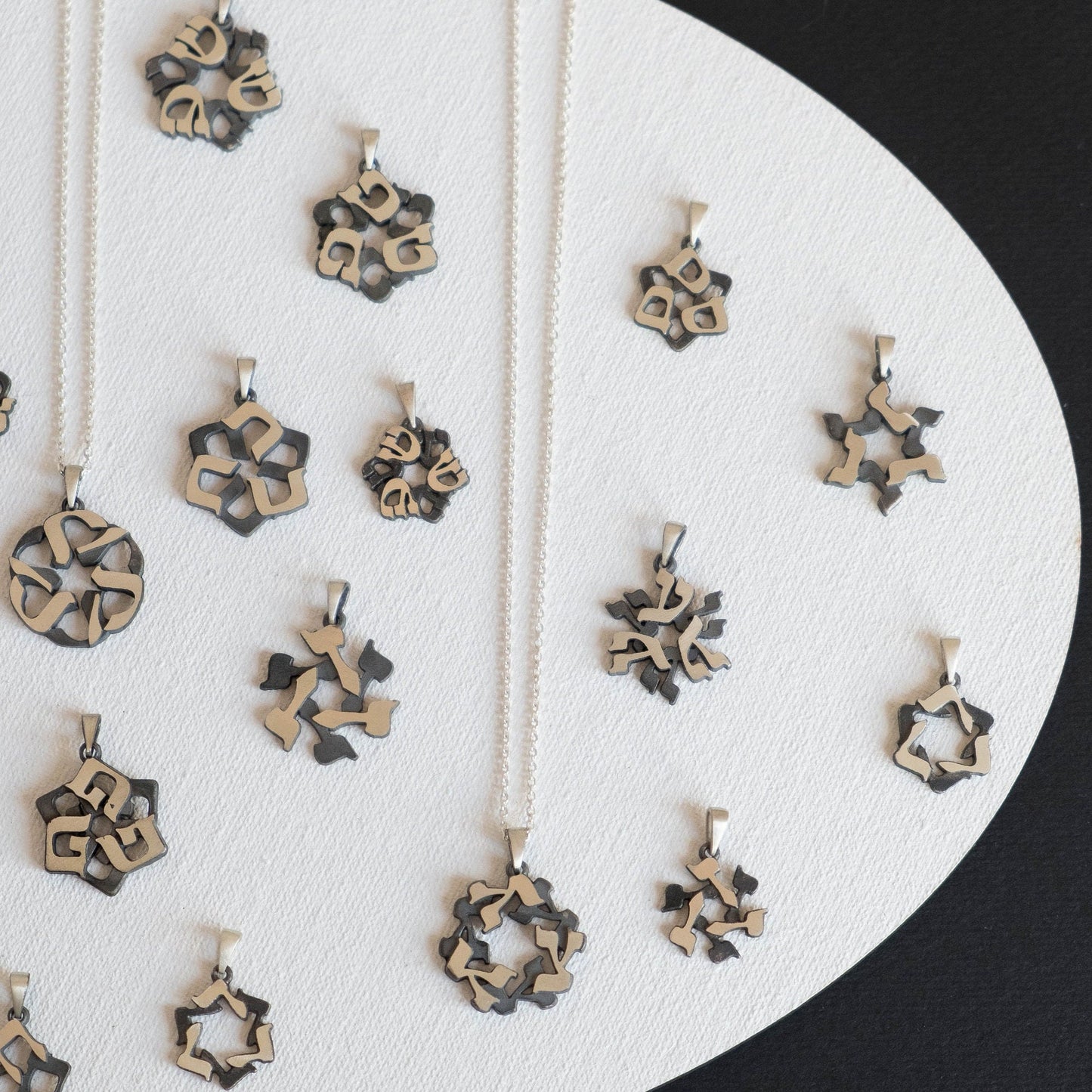 Hebrew Letter Necklace - Silver Star of David