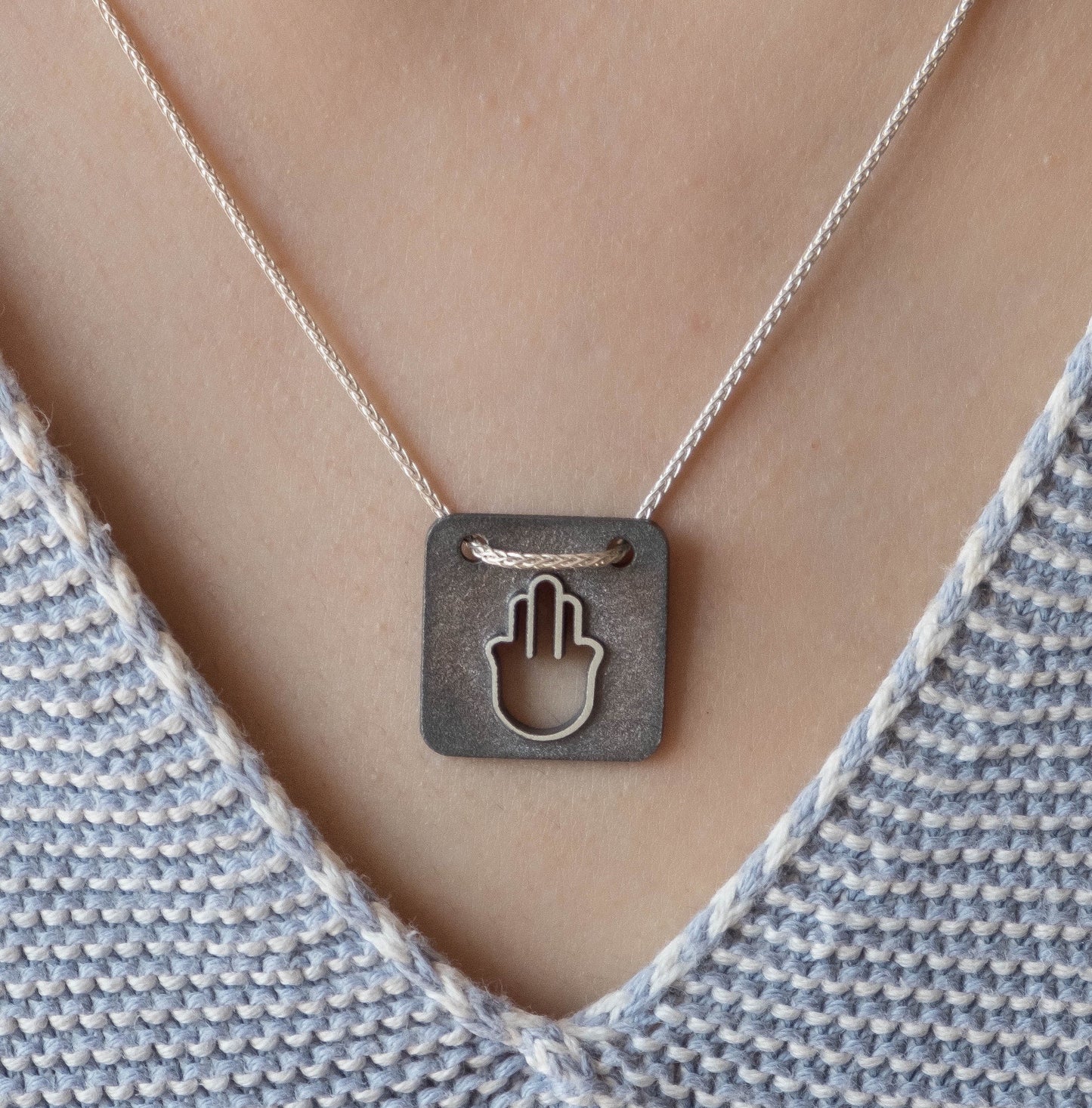 Silver Hamsa Necklace
