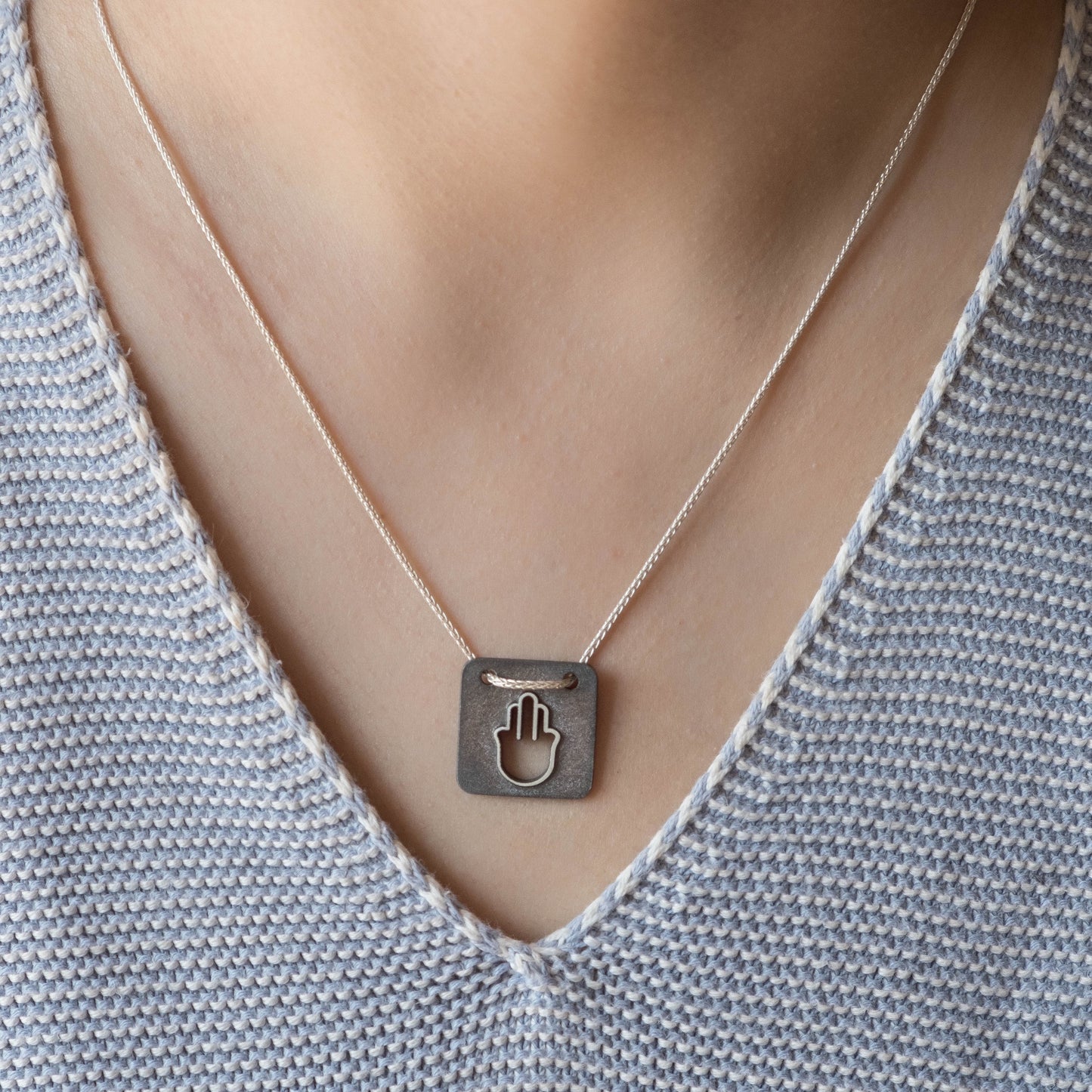 Silver Hamsa Necklace
