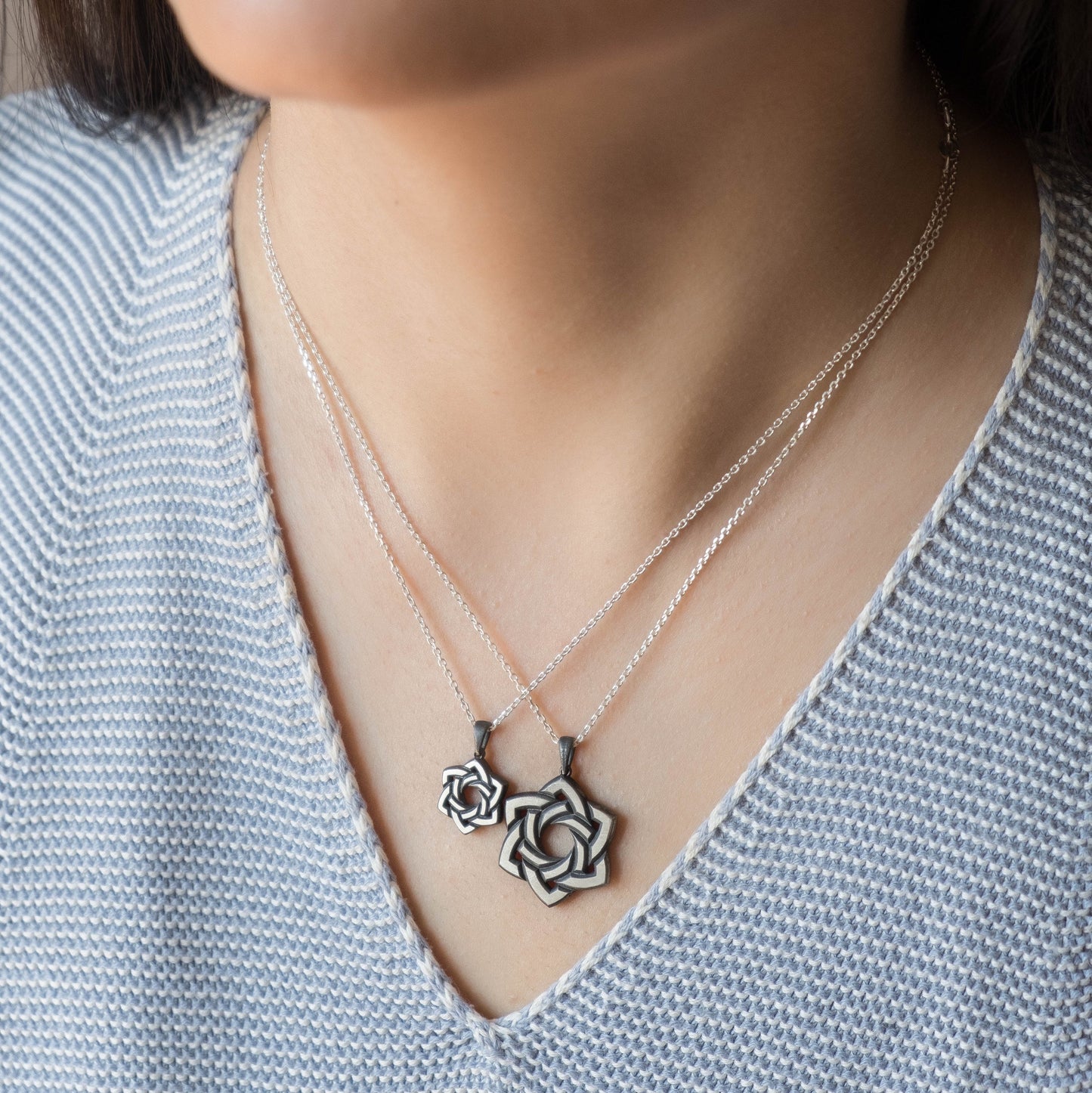 Succulent Necklace - Silver Star of David