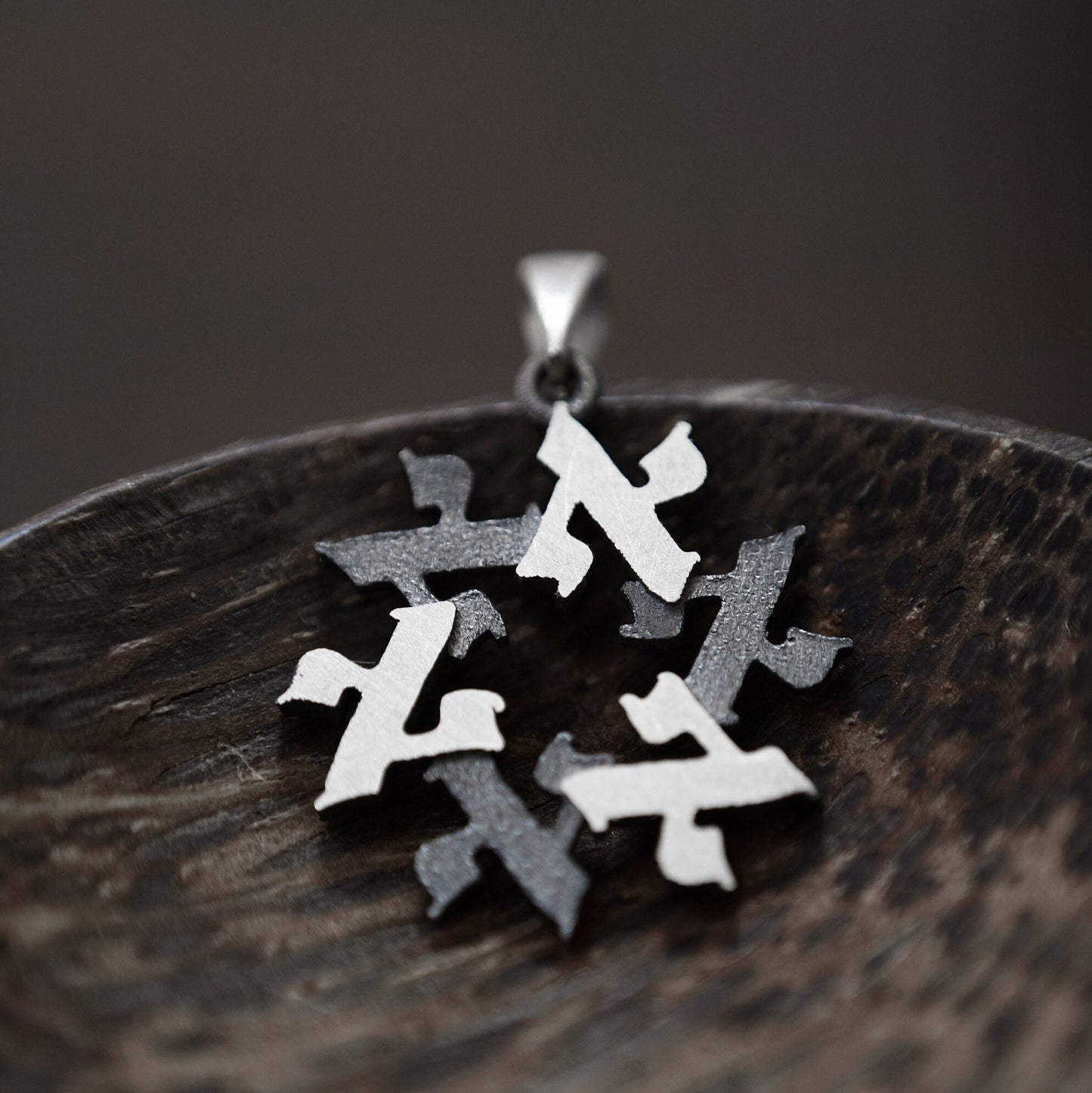 Hebrew Letter Necklace - Silver Star of David