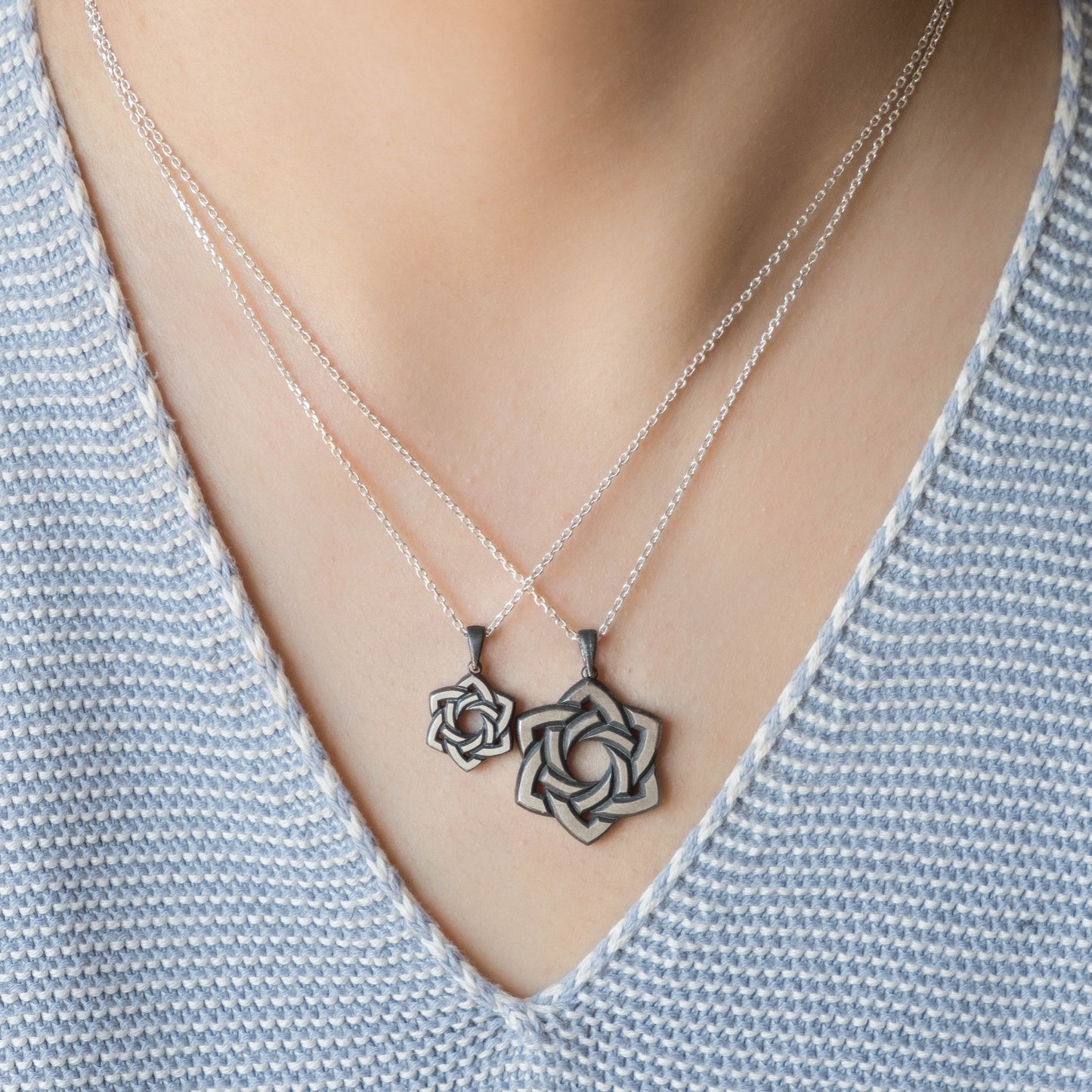Succulent Necklace - Silver Star of David