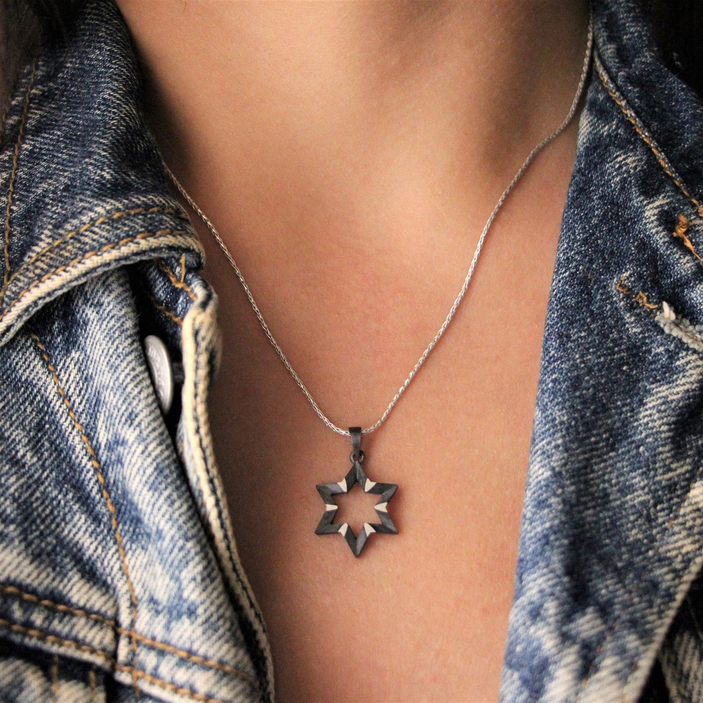 Sharp Star of David Necklace