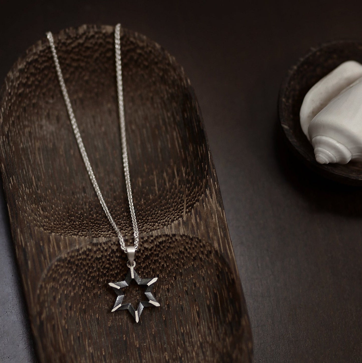 Sharp Star of David Necklace