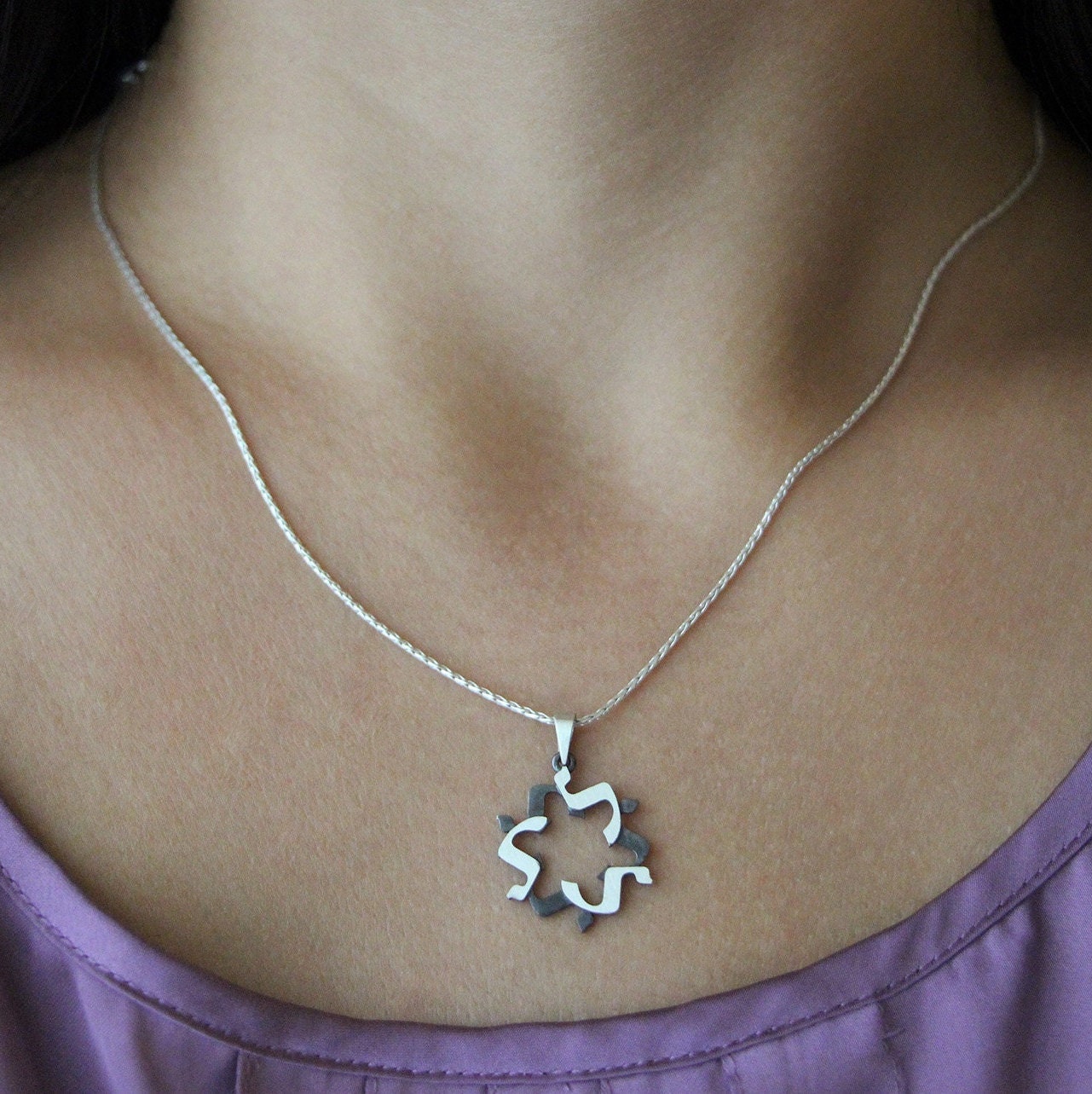 Custom Hebrew Letter Necklace