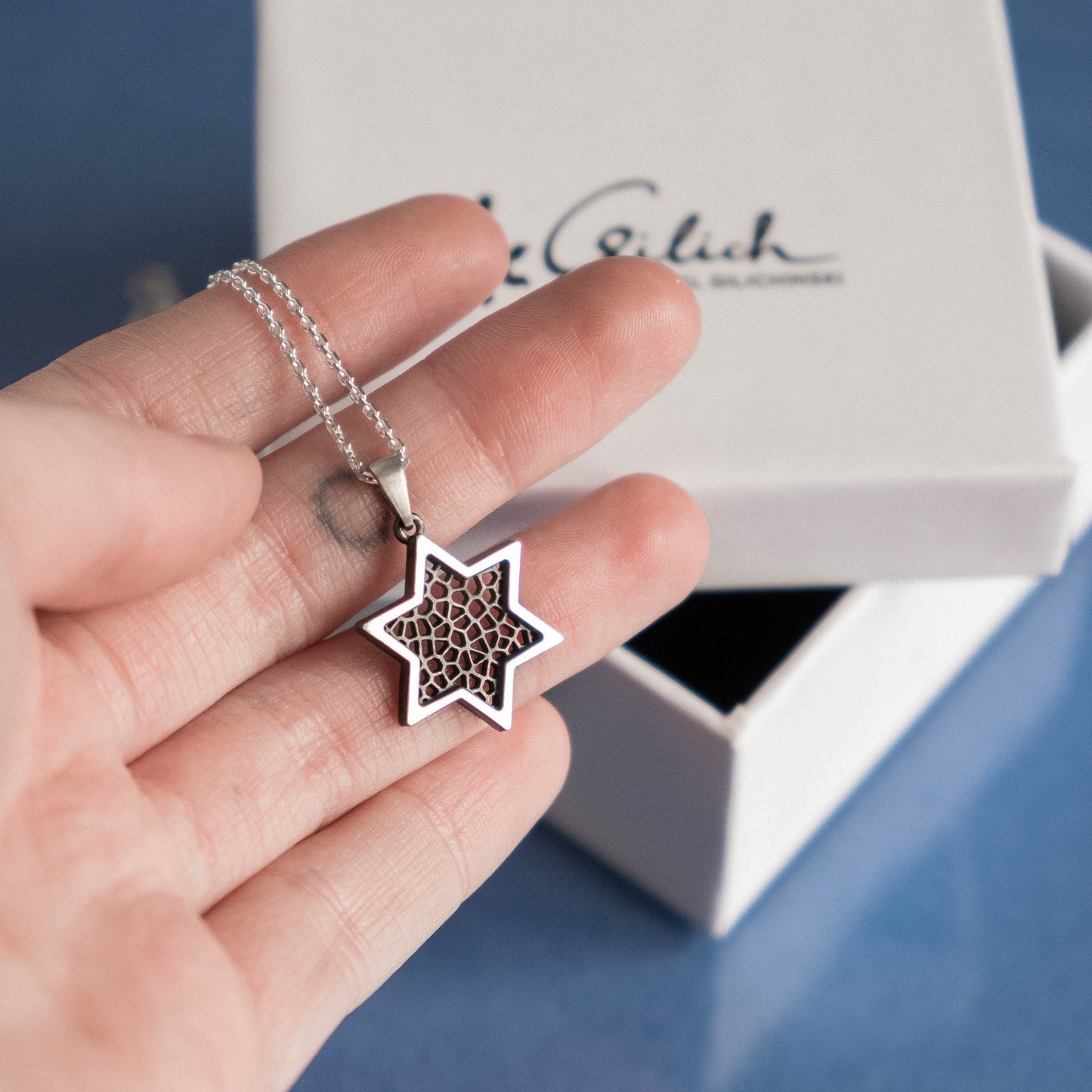 Filigree Silver Star of David