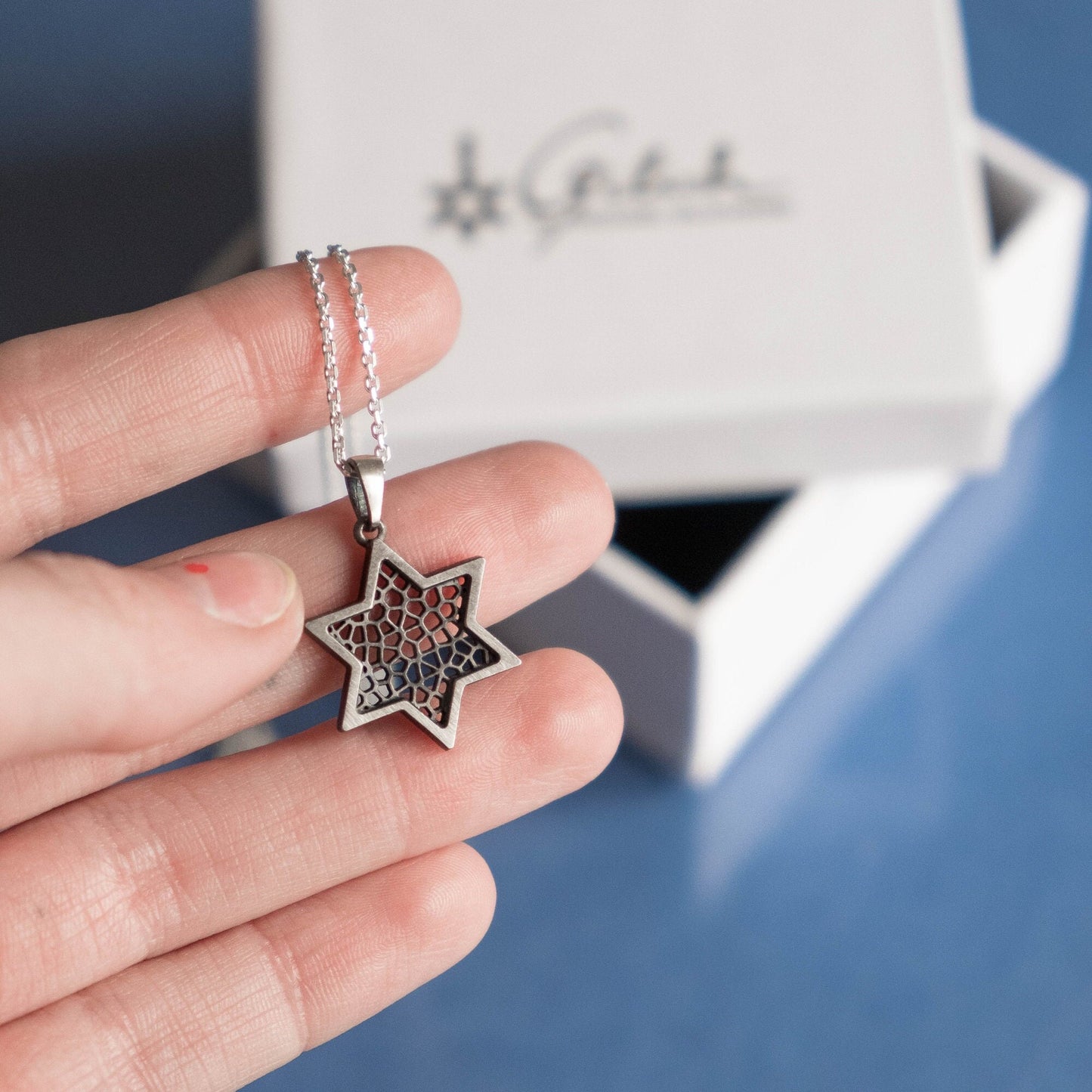 Filigree Silver Star of David