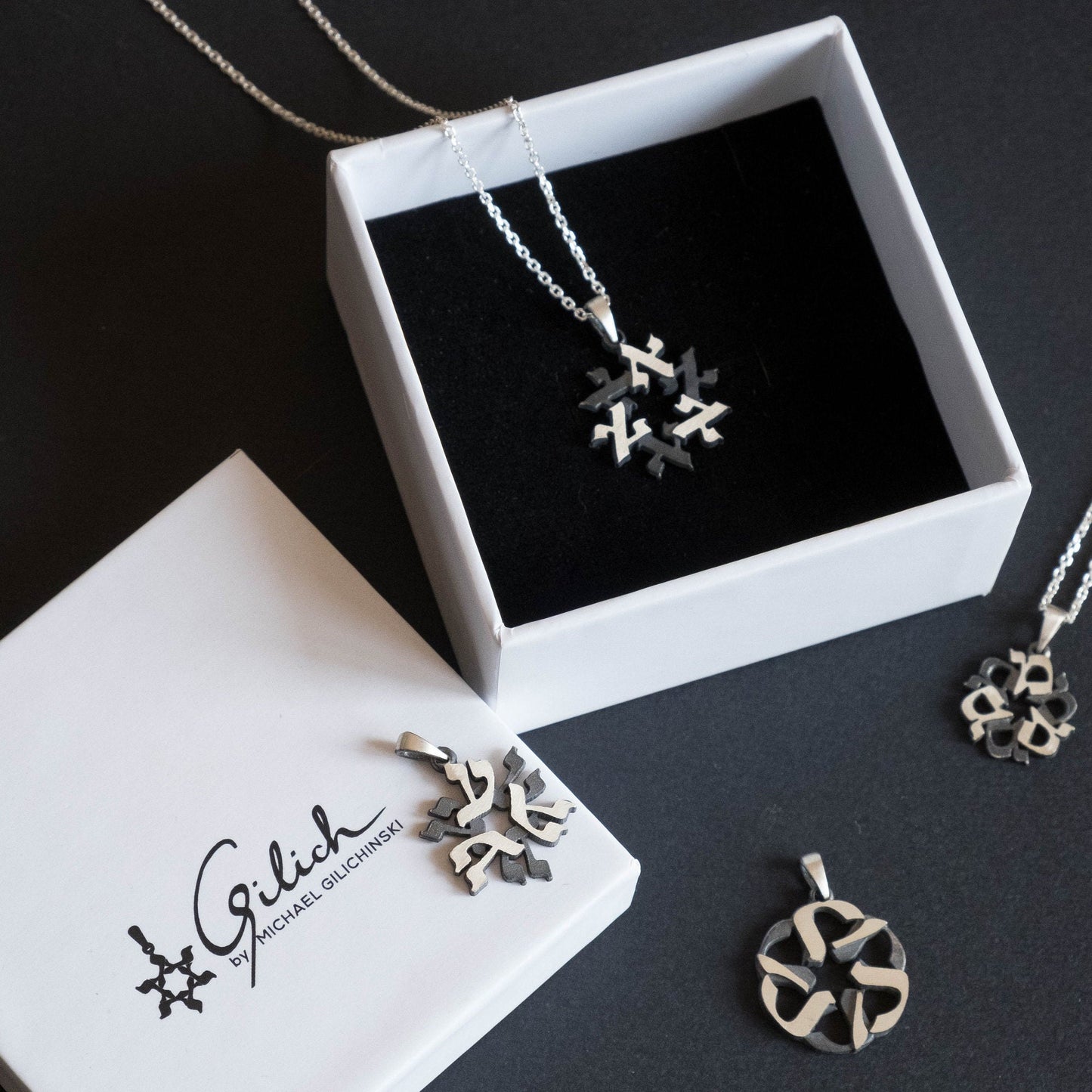 Hebrew Letter Necklace - Silver Star of David