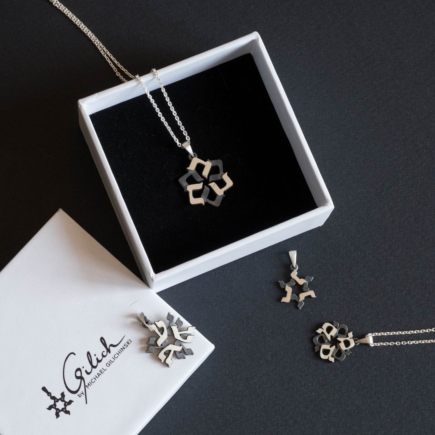 Hebrew Letter Necklace - Silver Star of David