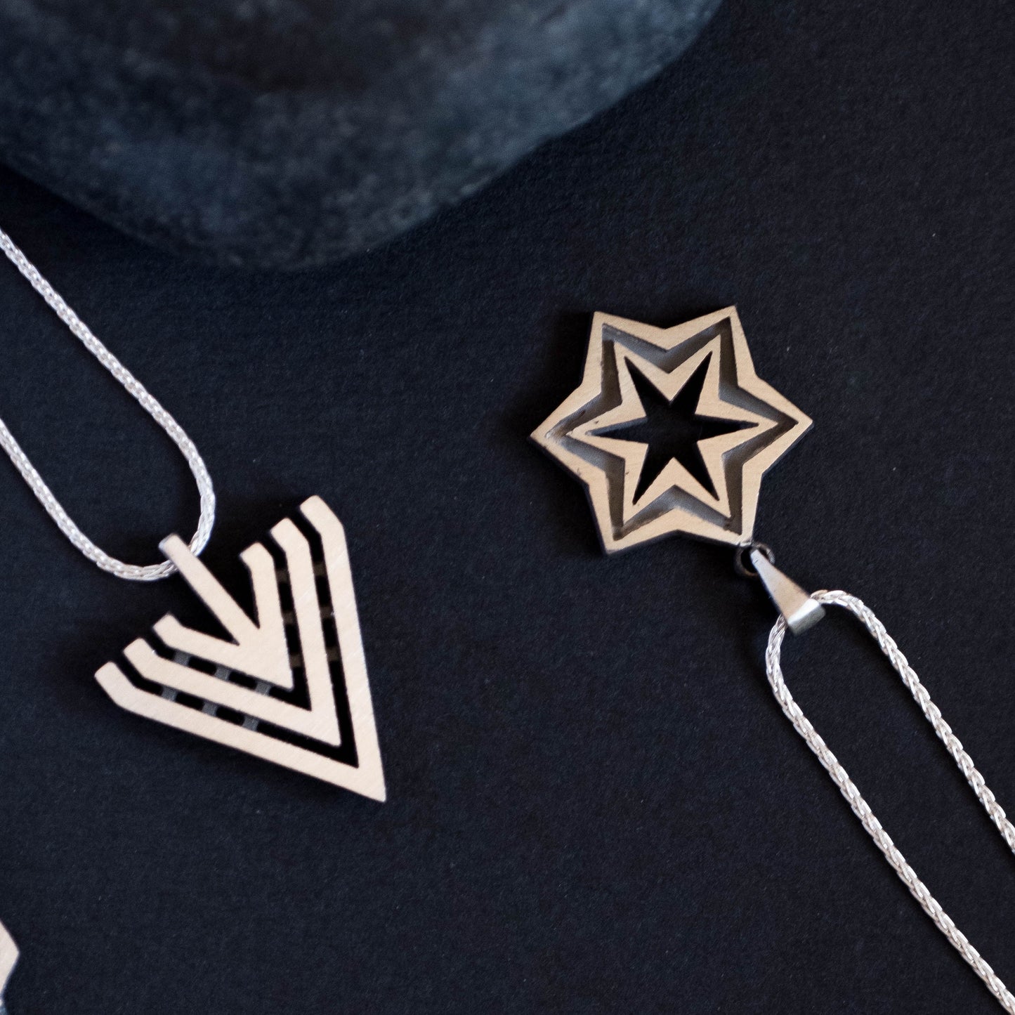 Silver Menorah Necklace