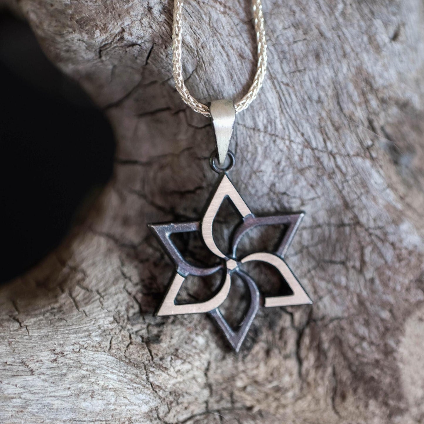 black white star of david, silver magen david, jewish gift, stand with israel, judaica necklace silver, classic magen david, gilich judaica