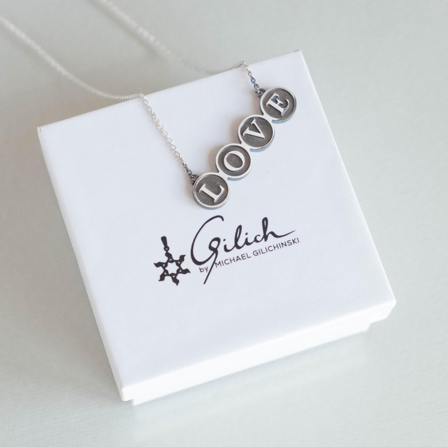 Ahava Hebrew Necklace - Love Silver Pendant