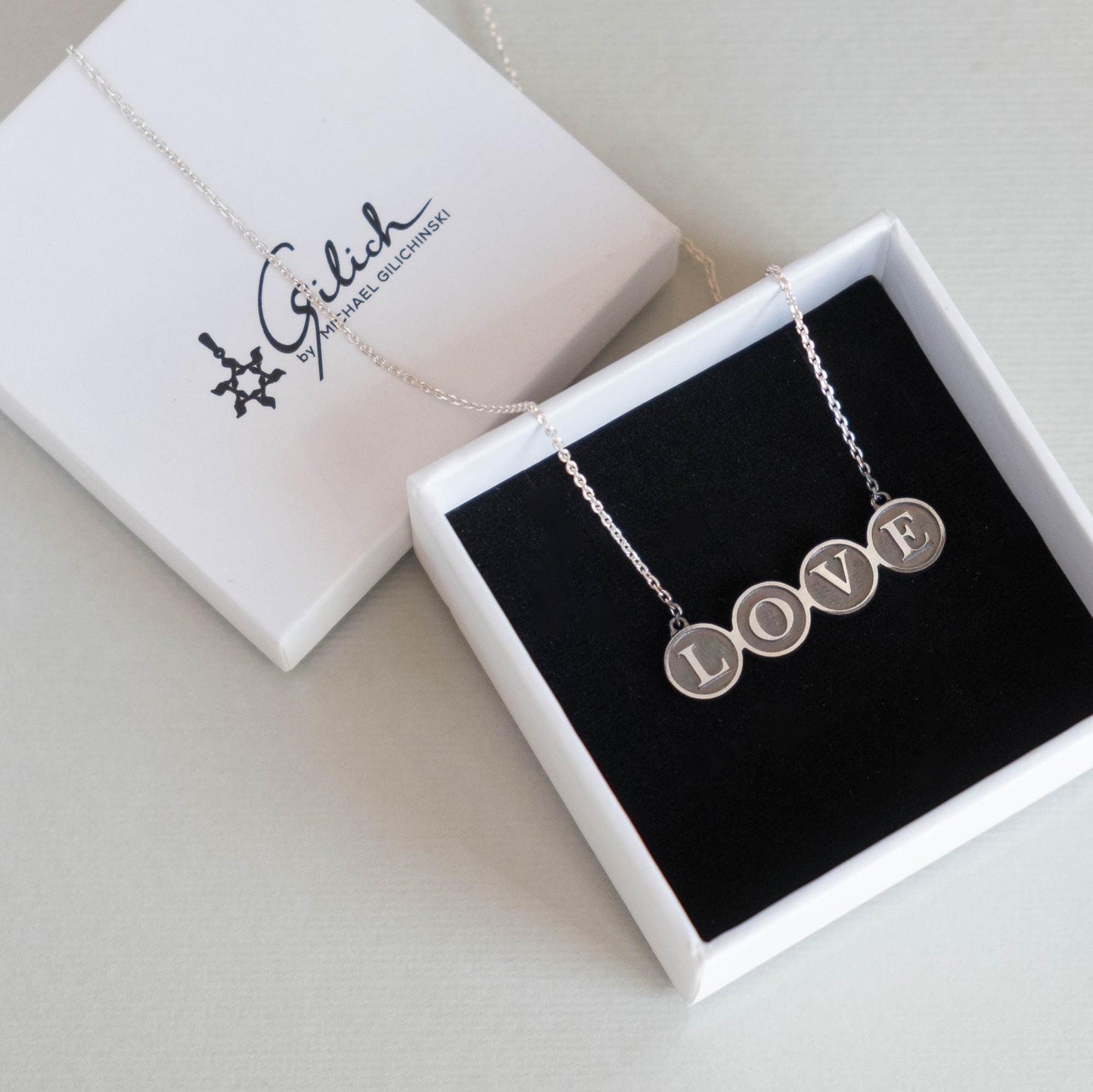 Ahava Hebrew Necklace - Love Silver Pendant
