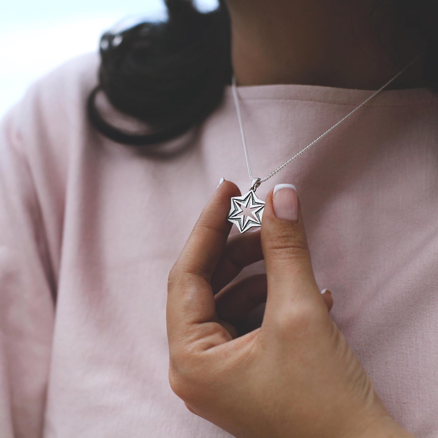 Silver Magen David Necklace