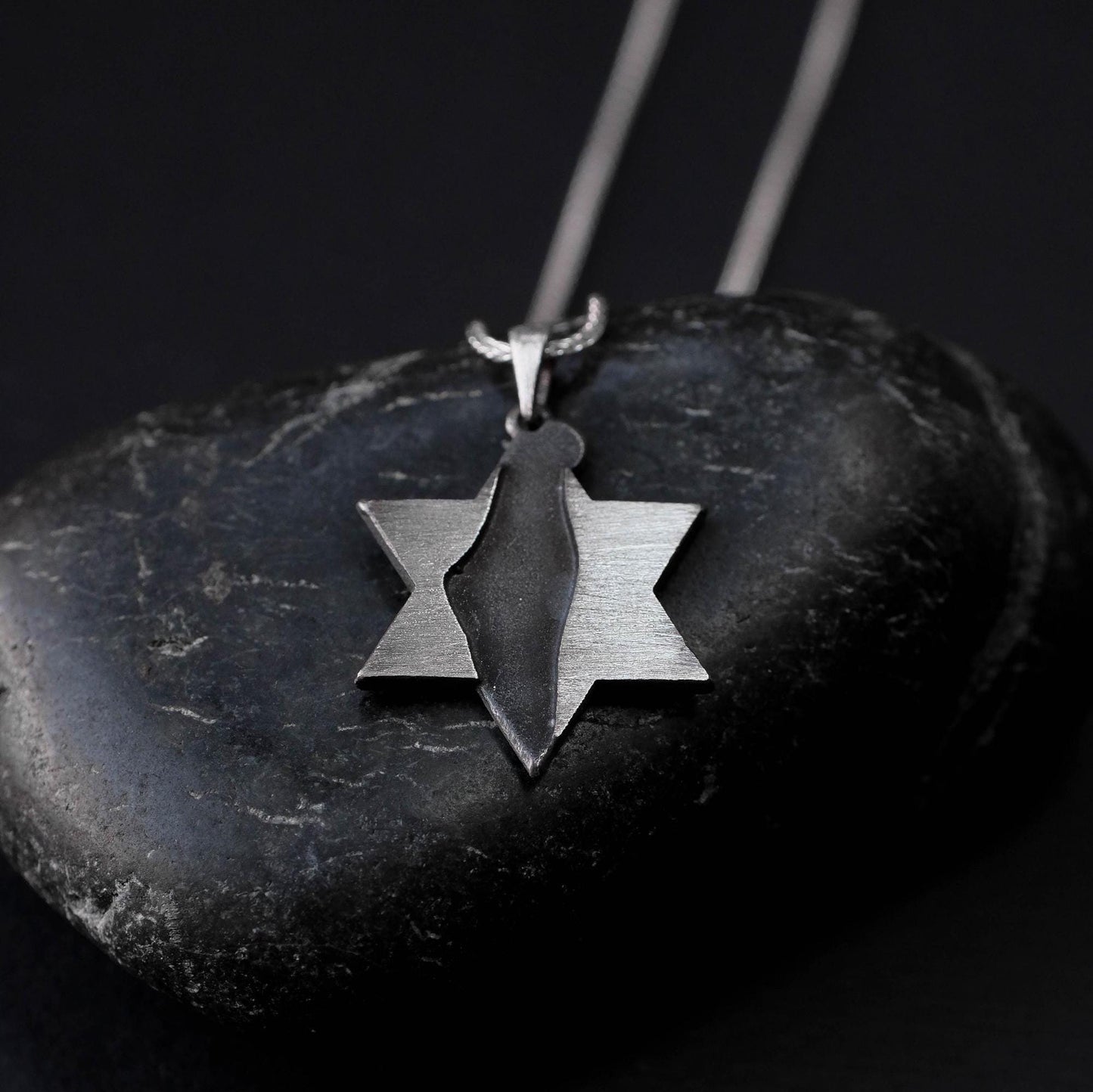 Israel Map Necklace – Silver Star of David
