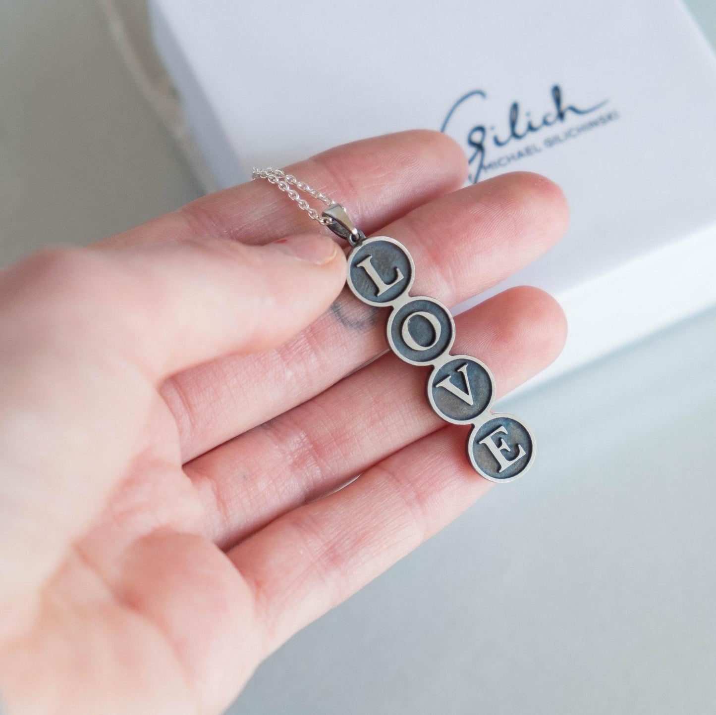 Love Hebrew Pendant - Ahava Necklace