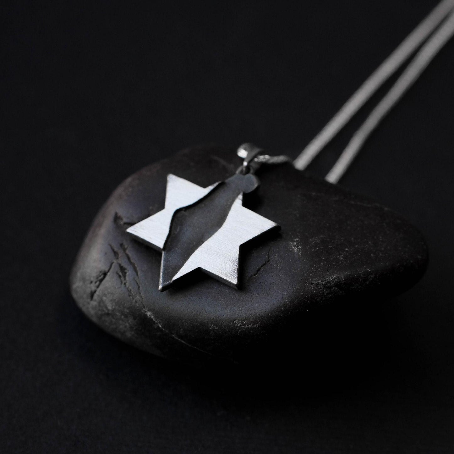 Israel Map Necklace – Silver Star of David
