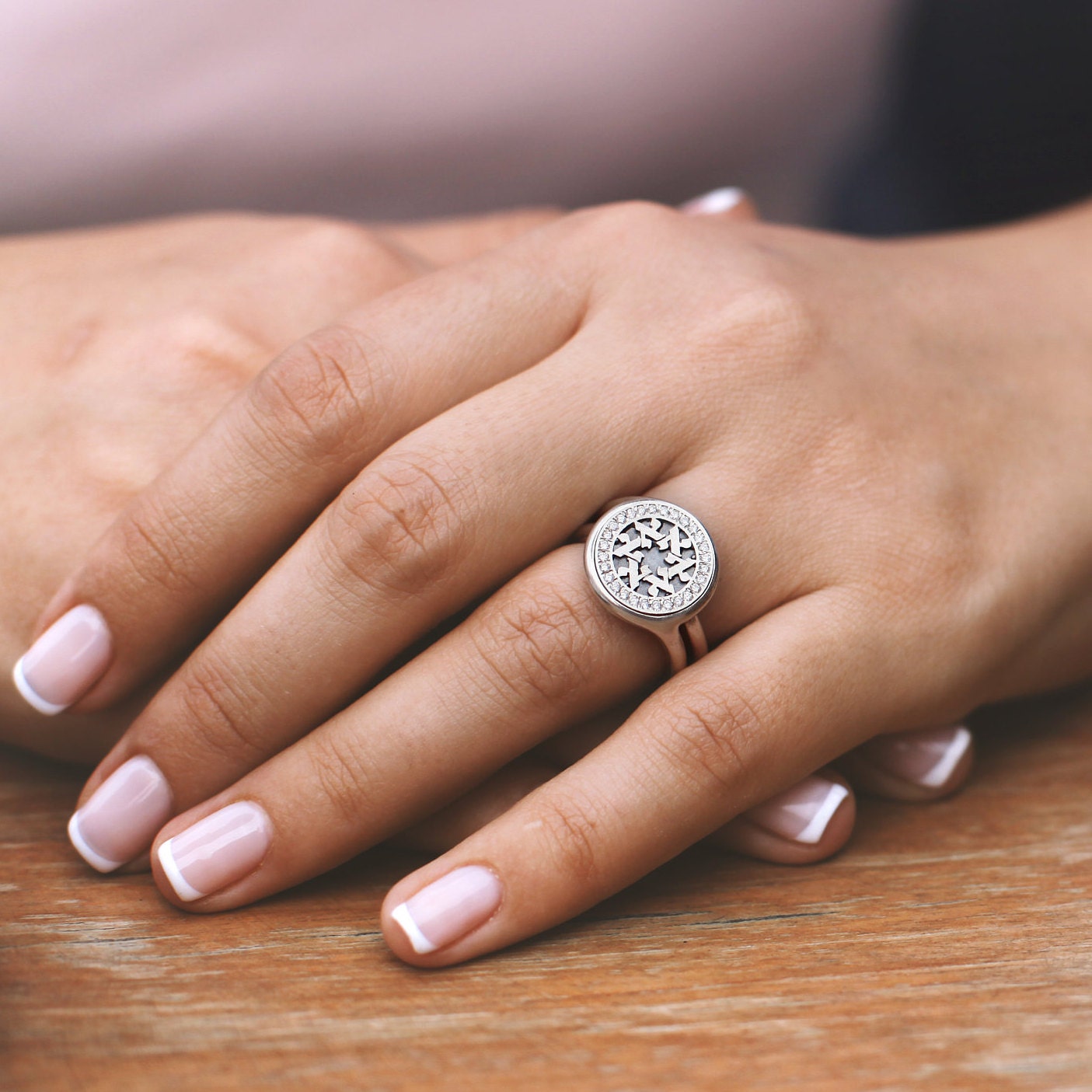 Star of David Signet Ring with Diamonds